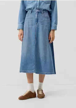 s.Oliver Ausgestellter Midi-Jeansrock aus Lyocellmix mit hohem Bund blau 2174421.55Y6.