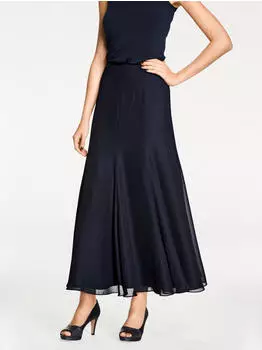 Heine Godetrock aus transparentem Chiffon nachtblau (635.588.005)