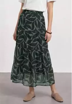 Street One Maxi-Rock aus Chiffon mit Print Grün (A36193937742)