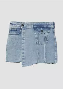 s.Oliver Jeans-Skort mit offenen Kanten blau 2178148.51Z7.