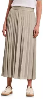 Street One Midi-Rock aus Mesh Plisséestruktur Beige (A36191617278)