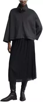 Comma Plissierter Mesh-Rock in Midilänge schwarz (2182114.9999)