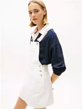 Tommy Hilfiger Leicht ausgestelltes Jeanskleid aus reiner Baumwolle (DW0DW22002) white denim