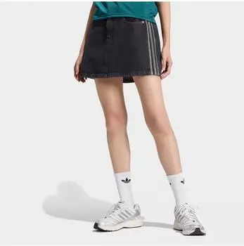 Adidas Mid Rise Denim Skirt black