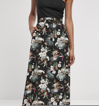 Urban Classics Ladies Viscose Midi Skirt (TB4099-02917-0037) black tropical