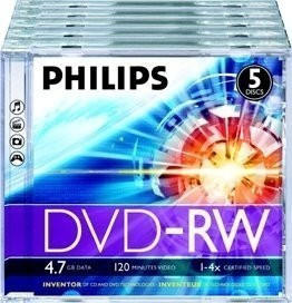 Philips DVD-RW 4,7GB 120min 4x 5er Jewelcase