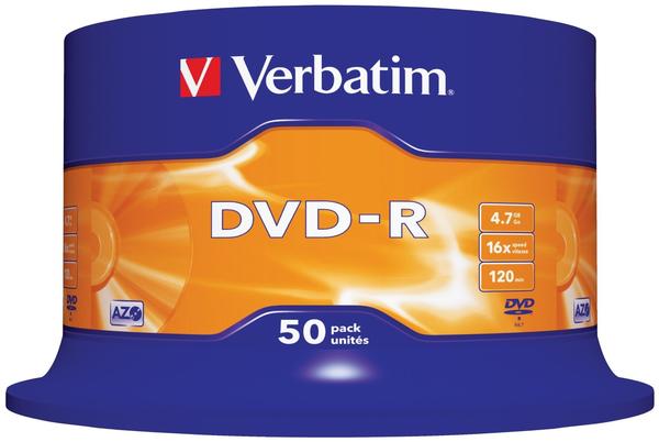 Verbatim DVD-R 4,7GB 16x Matt 50er Spindel