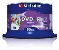 Verbatim DVD+R 4,7GB 120min 16x ganzflächig Tintenstrahl bedruckbar No ID Brand 50er Spindel