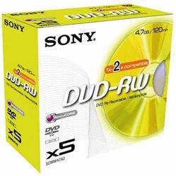 Sony DVD-RW 4,7GB 120min 2x 5er Jewelcase