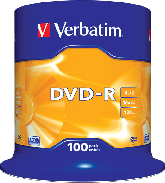 Verbatim DVD-R 4,7GB 16x Matt 100er Spindel