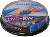 Philips DN4S4B10F - 10 x DVD-RW - 4.7 GB (120 Min.) - 1x - 4x - Spindel