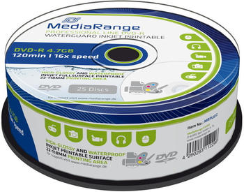 MediaRange DVD-R 4.7GB 120min 16x bedruckbar 25er Spindel