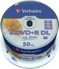 Verbatim R Inkjet Hub Printable DVD + R DL Spindel, WeiÃ, 50ÂStück
