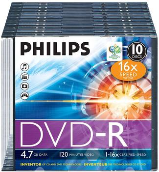 Philips DVD-R 4,7GB 120min 16x 10er Slimcase
