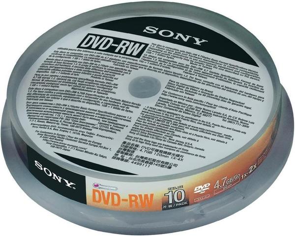 Sony DVD-RW 4,6GB 2x 10er Cakebox (0027242852716)