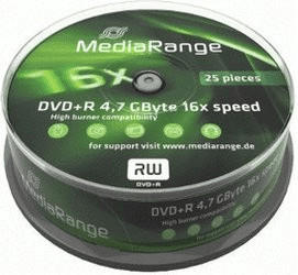 MediaRange DVD+R 4,7GB 120min 16x 25er Spindel
