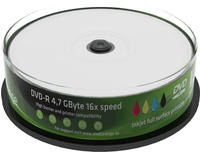 MediaRange DVD-R 4.7GB 25pcs Spindel 16x Inkjet Full Printa