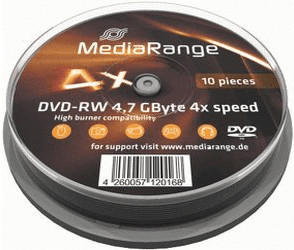MediaRange DVD-RW 4,7GB 120min 4x 10er Spindel