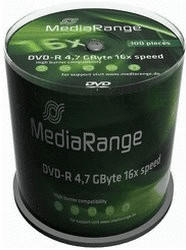 MediaRange DVD-R 4,7GB 120min 16x 100er Spindel