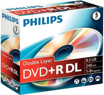 Philips DVD+R DL 8,5GB 240min 8x 5er Jewelcase