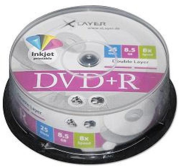 Xlayer DVD+R DL 8,5GB 240min 8x bedruckbar 25er Spindel