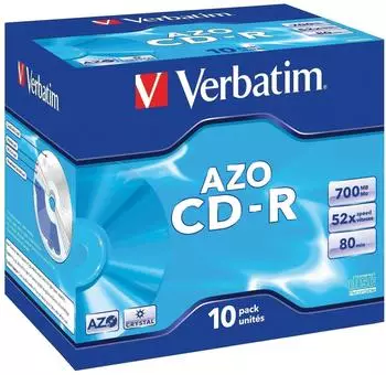 Verbatim CD-R 700MB 80min 52x AZO Crystal 10er Jewelcase