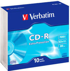 Verbatim CD-R 700MB 80min 52x Extra Protection 10er Slimcase