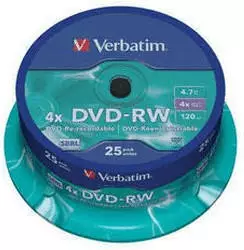 Verbatim DVD-RW 4,7GB 4x Matt 25er Spindel
