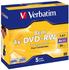 Verbatim DVD+RW Mini 1,4GB 30min 4x Matt Silber 5er Jewelcase