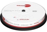 Primeon DVD+R DL Rohling 8.5 10 St. Spindel Bedruckbar