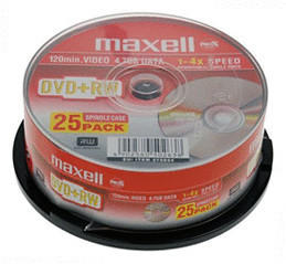 Maxell DVD+RW 4,7GB 120min 4x 25er Spindel