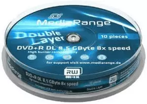 MediaRange DVD+R DL 8,5GB 240min 8x 10er Spindel