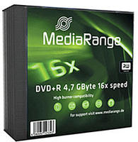 MediaRange DVD+R 4.7GB 5pcs Pack 16x Slimcase
