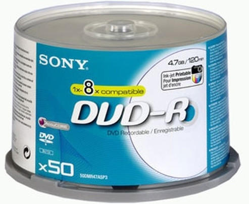Sony DVD-R 4,7GB 16x 50er Spindel 50DMR47SP