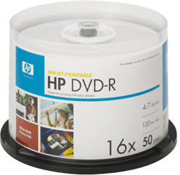 HP DVD-R 4,7GB 120min 16x bedruckbar 50er Spindel