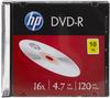 HP DVD-R, DME00085-3, 4,7GB, 16x, Slim Case, 10er-Pack, nicht bedruckbar, 12cm,