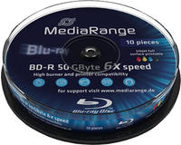 MediaRange Bluray 50GB 10pcs BD-R cake 6x Inkjet Fullprint.