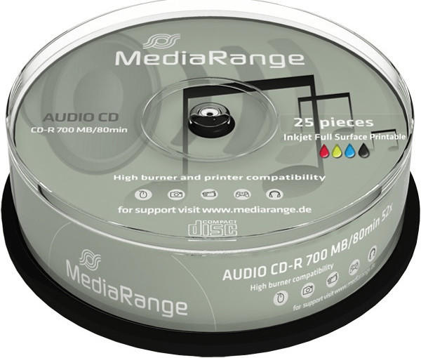 MediaRange CD-R 700mb 80min 52x Audio 25er Cakebox