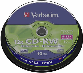 Verbatim CD-RW 700MB 80min 12x Hi-Speed 10er Spindel