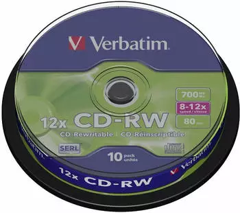 Verbatim CD-RW 700MB 80min 12x Hi-Speed 10er Spindel