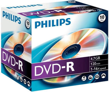 Philips DVD-R 4,7GB 120min 16x 10er Jewelcase