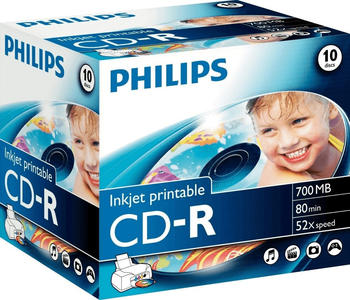 Philips CD-R 700MB 80min 52x bedruckbar 10er Jewelcase