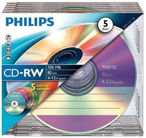 Philips CD-RW 700MB 80min 12x 5er Slimcase