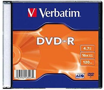 Verbatim DVD-R 4,7GB 120min 16x Matt Silver 1er Slimcase