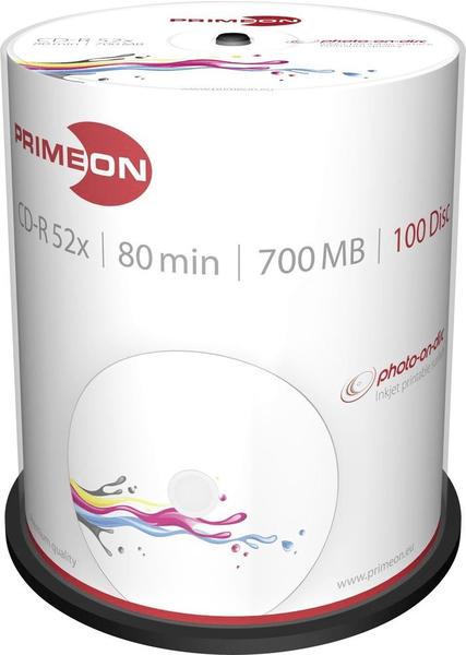 Primeon CD-R 700MB 80min 52x Photo on Disc bedruckbar 100er Spindel