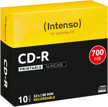 Intenso CD-R 700MB 80min 52x bedruckbar 10er Slimcase