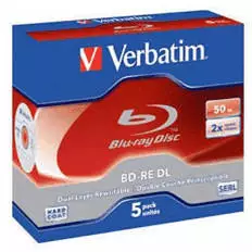 Verbatim BD-RE DL 50GB 2xSpeed 5 Pack Jewel Case