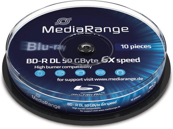 MediaRange BD-R 50Gb DL 6x 10er Spindel