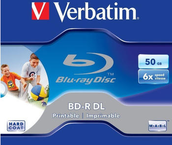 Verbatim BD-R DL 50GB 6X ganzflächig bedruckbar No ID Brand Jewel Case 1er