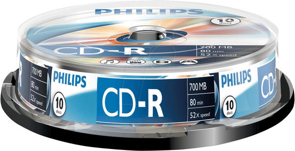 Philips Cd-R 700mb 80min 52x 10er Cakebox